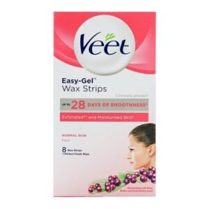 Veet Easy-Gel Face Wax Strips,For Normal Skin, 8-Pack